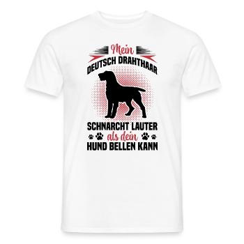 German wirehaired dog snores louder - Men's T-Shirt - white - Front - AI Model Male 178 dark (178cm)
