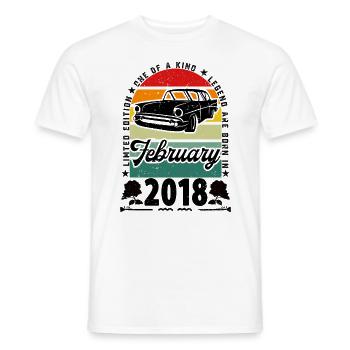 Birthday February 2018, Vintage February 2018. - Men's T-Shirt - white - Front - AI Model Male 178 dark (178cm)