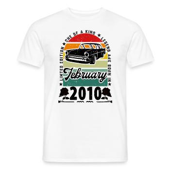 Anniversaire février 2010, Vintage février 2010. - T-shirt homme - blanc - Devant - AI Model Male 178 dark (178cm)