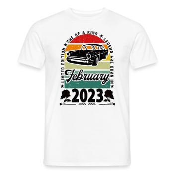 Birthday February 2023, Vintage February 2023. - Men's T-Shirt - white - Front - AI Model Male 178 dark (178cm)