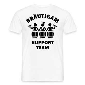 Bräutigam Support Team (JGA / Bierfässer / B) - Männer T-Shirt - Weiß - Vorne - AI Model Male 178 dark (178cm)