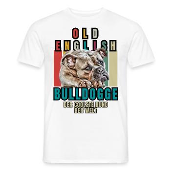 Bouledogue Vieux Bouledogue Anglais Chien Chiens - T-shirt homme - blanc - Devant - AI Model Male 178 dark (178cm)