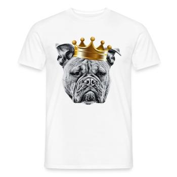 Bouledogue Vieux Bouledogue Anglais Chien Chiens - T-shirt homme - blanc - Devant - AI Model Male 178 dark (178cm)