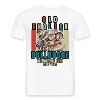 Bouledogue Vieux Bouledogue Anglais Chien Chiens - T-shirt homme - blanc - Devant - AI Model Male 178 dark (178cm)