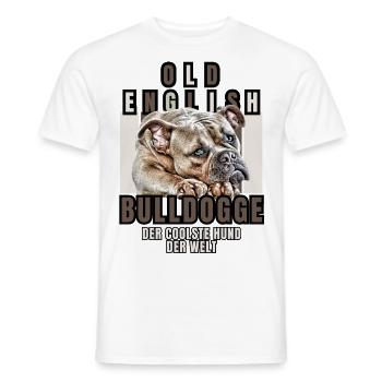 Bouledogue Vieux Bouledogue Anglais Chien Chiens - T-shirt homme - blanc - Devant - AI Model Male 178 dark (178cm)