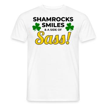 Trèfles, sourires et impertinence : drôle d’irlandaise - T-shirt homme - blanc - Devant - AI Model Male 178 dark (178cm)