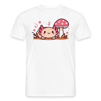 Süßes Cottage Core Axolotl Mit Pilz - Männer T-Shirt - Weiß - Vorne - AI Model Male 178 dark (178cm)