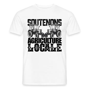 Soutenons l'agriculture locale.Agriculteurs france - T-shirt homme - blanc - Devant - AI Model Male 178 dark (178cm)