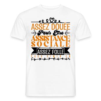 Social Worker Gift. Perfect assistant. - Men's T-Shirt - white - Front - AI Model Male 178 dark (178cm)