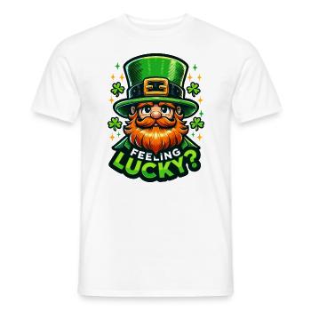 Feeling Lucky Leprechaun: St. Patrick's Day gift - Men's T-Shirt - white - Front - AI Model Male 178 dark (178cm)