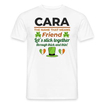 Drôle de fille irlandaise Nom : Cara - L’ami - T-shirt homme - blanc - Devant - AI Model Male 178 dark (178cm)