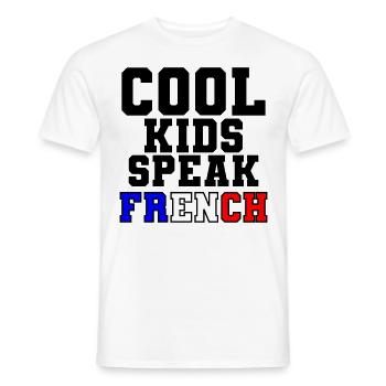 French teacher student Speak Gift for France - Men's T-Shirt - white - Front - AI Model Male 178 dark (178cm)