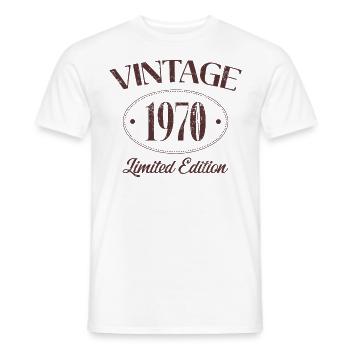 Années 1970 édition limitée anniversaire des années 1970 - T-shirt homme - blanc - Devant - AI Model Male 178 dark (178cm)