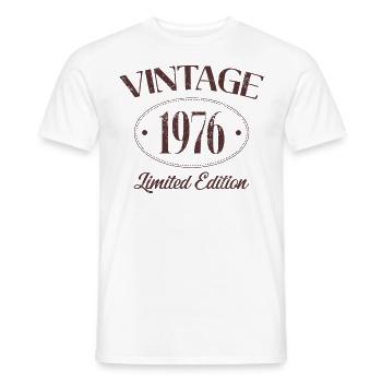 Vintage 1976 Limited Edition Birthday 1976 - Men's T-Shirt - white - Front - AI Model Male 178 dark (178cm)