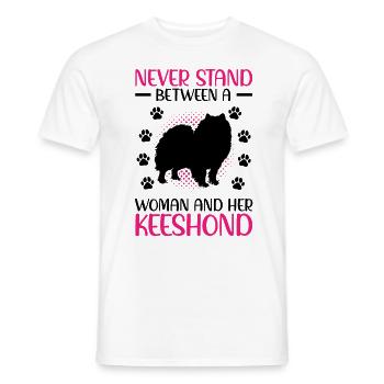 Wolfsspitz Frau und ihr Deutscher Wolfsspitz - Männer T-Shirt - Weiß - Vorne - AI Model Male 178 dark (178cm)