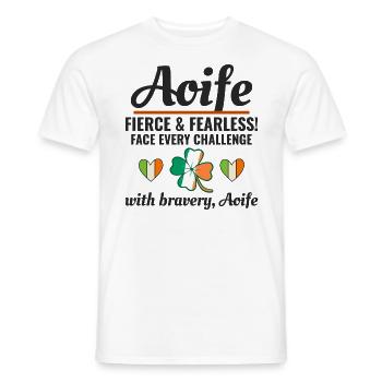 Drôle de fille irlandaise Nom Aoife, bravoure intrépide - T-shirt homme - blanc - Devant - AI Model Male 178 dark (178cm)