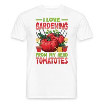 J’adore jardiner à partir de ma tête Tomates - T-shirt homme - blanc - Devant - AI Model Male 178 dark (178cm)