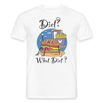 Régime Alimentaire Quel Diet Burger Pizza Frites Nourriture Hamburger - T-shirt homme - blanc - Devant - AI Model Male 178 dark (178cm)