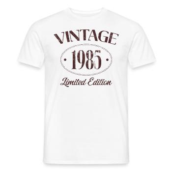Vintage 1985 Limited Edition Birthday 1985 - Men's T-Shirt - white - Front - AI Model Male 178 dark (178cm)
