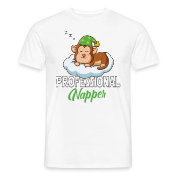 Professinonal Napper, Monkey, Monkey, Baby Monkey, Gorilla - Men's T-Shirt - white - Front - AI Model Male 178 dark (178cm)