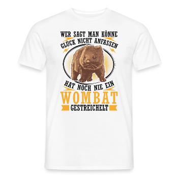 Wombat caressant le marsupial australien - T-shirt homme - blanc - Devant - AI Model Male 178 dark (178cm)