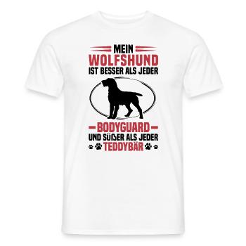 German wirehaired dog protects me better - Men's T-Shirt - white - Front - AI Model Male 178 dark (178cm)