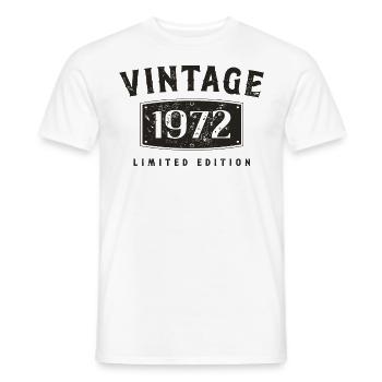 Birthday 1972 Limited Edition Vintage 1972 - Men's T-Shirt - white - Front - AI Model Male 178 dark (178cm)