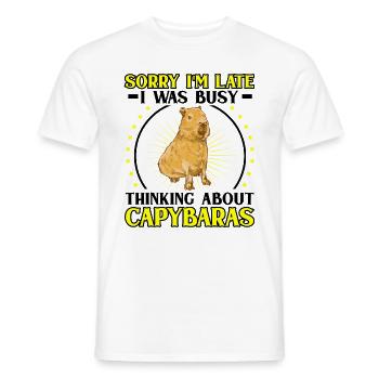 Capybara Trop tard Amérique du Sud Capybara - T-shirt homme - blanc - Devant - AI Model Male 178 dark (178cm)