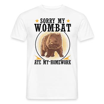 Wombat hat meine Hausaufgaben Beuteltier - Männer T-Shirt - Weiß - Vorne - AI Model Male 178 dark (178cm)