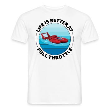 Full Throttle Fun: Hydroplane Racing Laughs - Men's T-Shirt - white - Front - AI Model Male 178 dark (178cm)