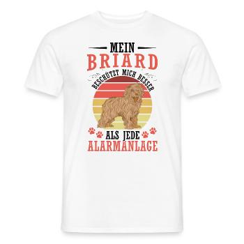 Briard me protège Berger de Brie Briard - T-shirt homme - blanc - Devant - AI Model Male 178 dark (178cm)