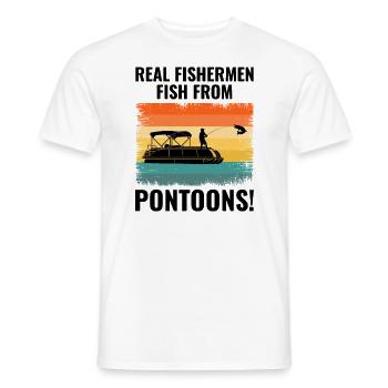 Pontonboot Bootfahren Pontooning Angeln Retro - Männer T-Shirt - Weiß - Vorne - AI Model Male 178 dark (178cm)