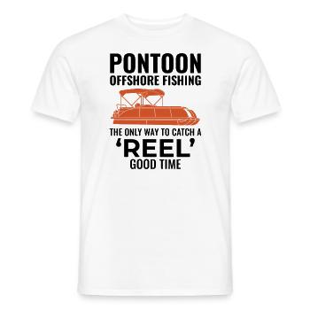 Pontonboot Motorboot Hochseefischen Lustig - Männer T-Shirt - Weiß - Vorne - AI Model Male 178 dark (178cm)