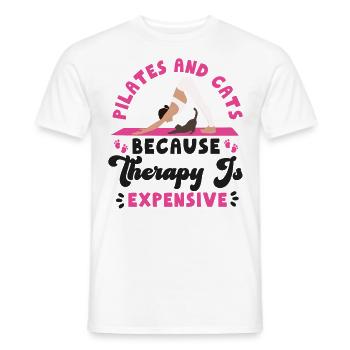 Instructeur de Pilates Enseignant Chat - T-shirt homme - blanc - Devant - AI Model Male 178 dark (178cm)