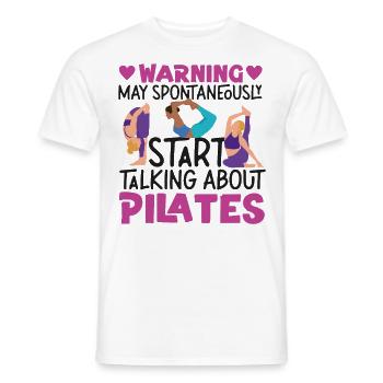Avertissement de l’instructeur de Pilates - T-shirt homme - blanc - Devant - AI Model Male 178 dark (178cm)