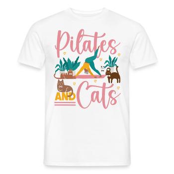 Instructeur de Pilates Enseignant Chat - T-shirt homme - blanc - Devant - AI Model Male 178 dark (178cm)