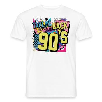 90s 90s Music Colorful Party Carnival Costume - Men's T-Shirt - white - Front - AI Model Male 178 dark (178cm)