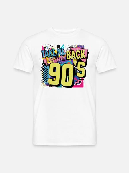 90s 90er Jahre Musik Bunt Party Karneval Kostüm - Männer T-Shirt - Weiß