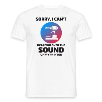 3D Printer 3D Printing Funny - Men's T-Shirt - white - Front - AI Model Male 178 dark (178cm)