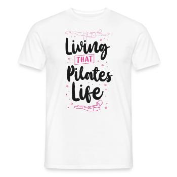 Pilates Instructor Teacher Living - Men's T-Shirt - white - Front - AI Model Male 178 dark (178cm)