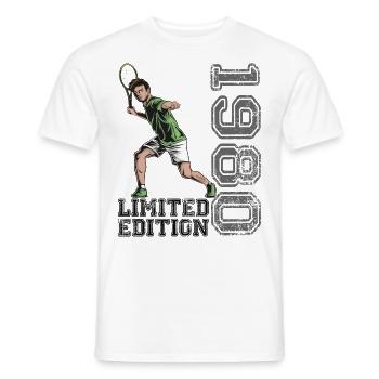 Édition limitée 1980 Édition limitée Tennis - T-shirt homme - blanc - Devant - AI Model Male 178 dark (178cm)