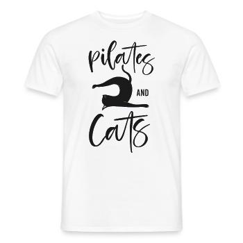 Instructeur de Pilates Enseignant Chat - T-shirt homme - blanc - Devant - AI Model Male 178 dark (178cm)