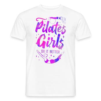 Instructeur de Pilates Professeur de Pilates - T-shirt homme - blanc - Devant - AI Model Male 178 dark (178cm)