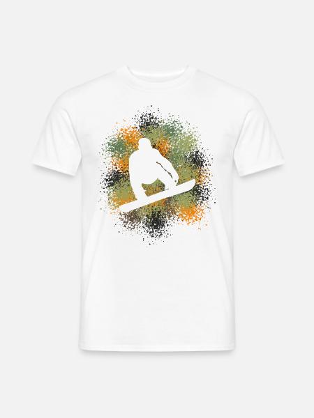 Snowboard Wintersportler - Männer T-Shirt - Weiß