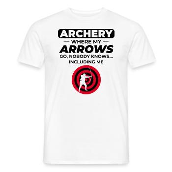 Tir à l’arc Cibles Archer Bullseye Tir Sport - T-shirt homme - blanc - Devant - AI Model Male 178 dark (178cm)