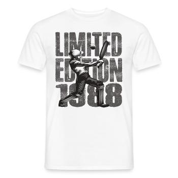 Édition limitée 1988 Édition limitée Cricket - T-shirt homme - blanc - Devant - AI Model Male 178 dark (178cm)