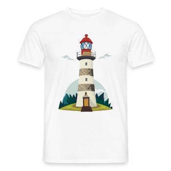 Lighthouse - Men's T-Shirt - white - Front - AI Model Male 178 dark (178cm)
