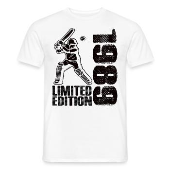 Édition limitée 1989 Édition limitée Cricket - T-shirt homme - blanc - Devant - AI Model Male 178 dark (178cm)