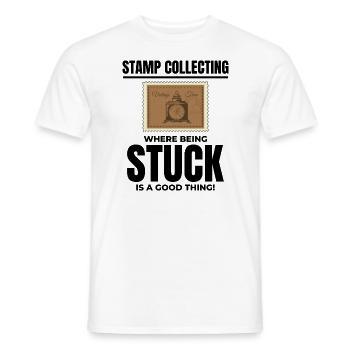 Stamp Collector Collecting Hobby Philatelist - Men's T-Shirt - white - Front - AI Model Male 178 dark (178cm)