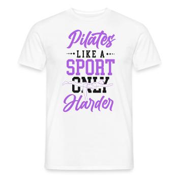 Instructeur de Pilates Professeur de Pilates - T-shirt homme - blanc - Devant - AI Model Male 178 dark (178cm)